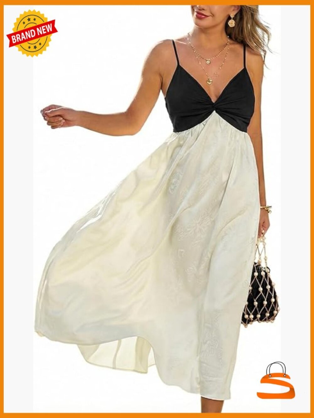 Elegant Satin Midi Dress Spaghetti Strap Twist Knot Cocktail